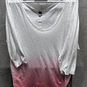 We the free/free people dip dyed linen blend top oversized XS